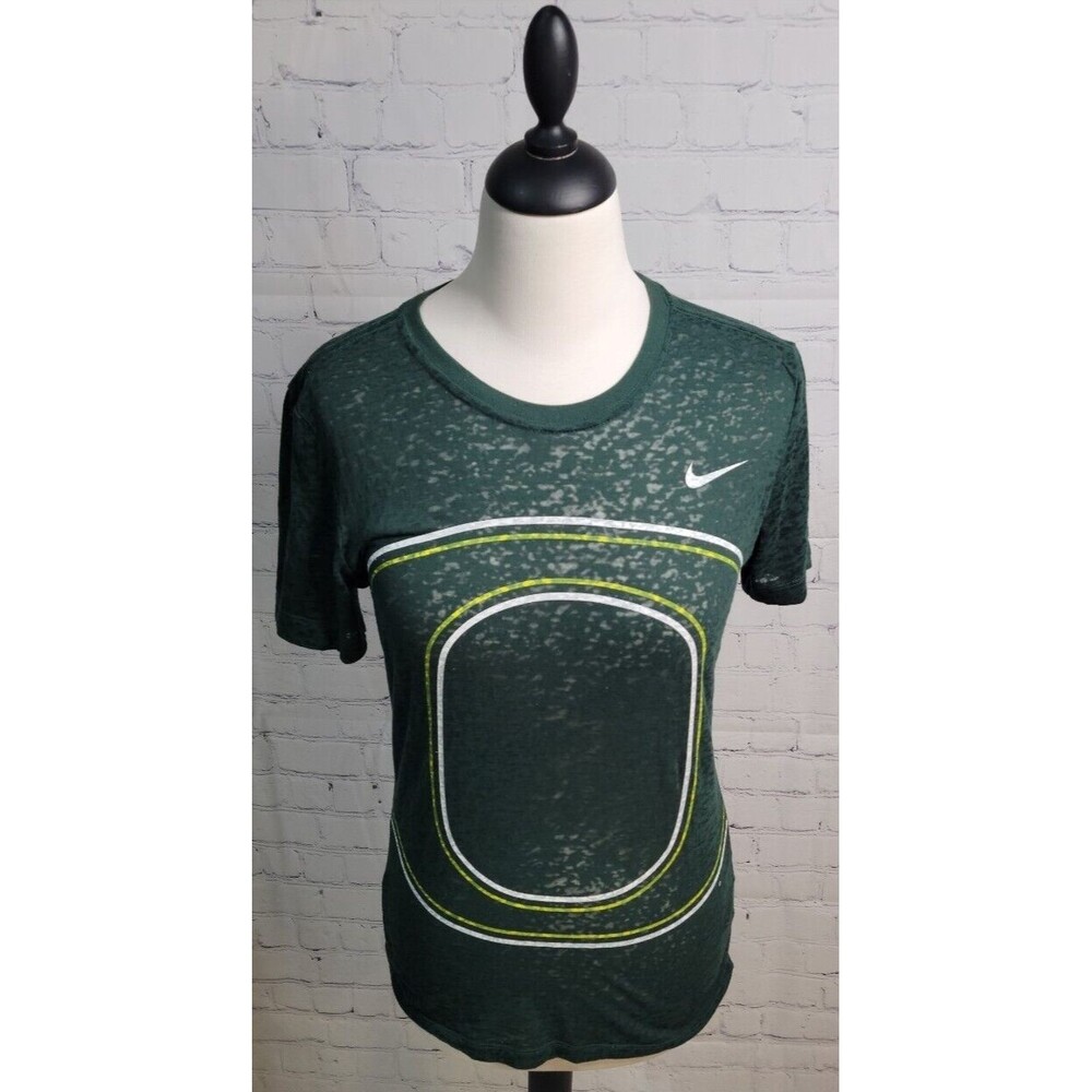 Nike Women's Shirt burnout knit semi-sheer oval pattern Athletic Training
